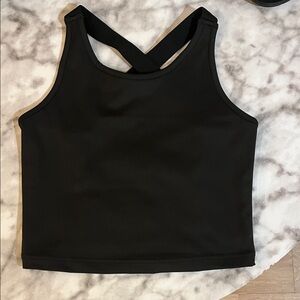 Black Cross-Back Tank Top